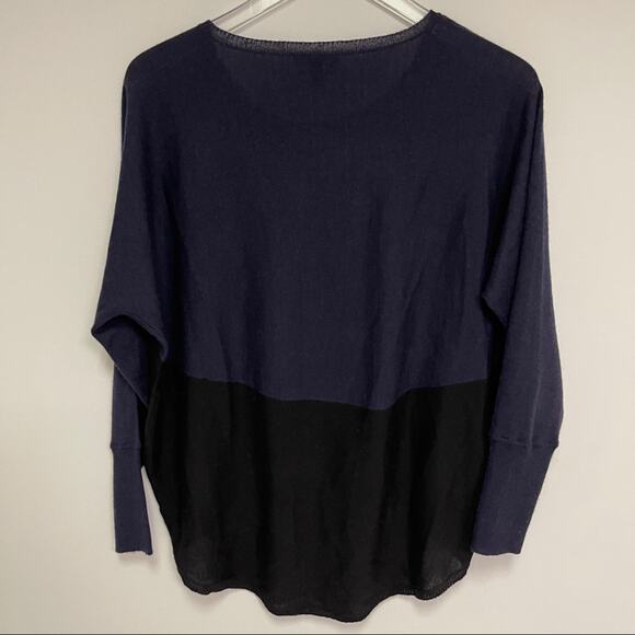 EILEEN FISHER Sweater 100% Merino Wool Blue Black Size Extra Small - Picture 6 of 10